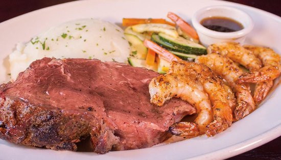 Shrimps And Prime Rib
 Prime Rib & Oak Grilled Shrimp