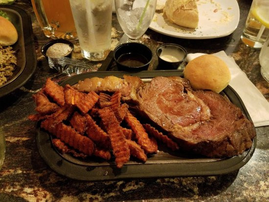 Shrimps And Prime Rib
 Ribeye with jumbo shrimp prime rib with sweet potato