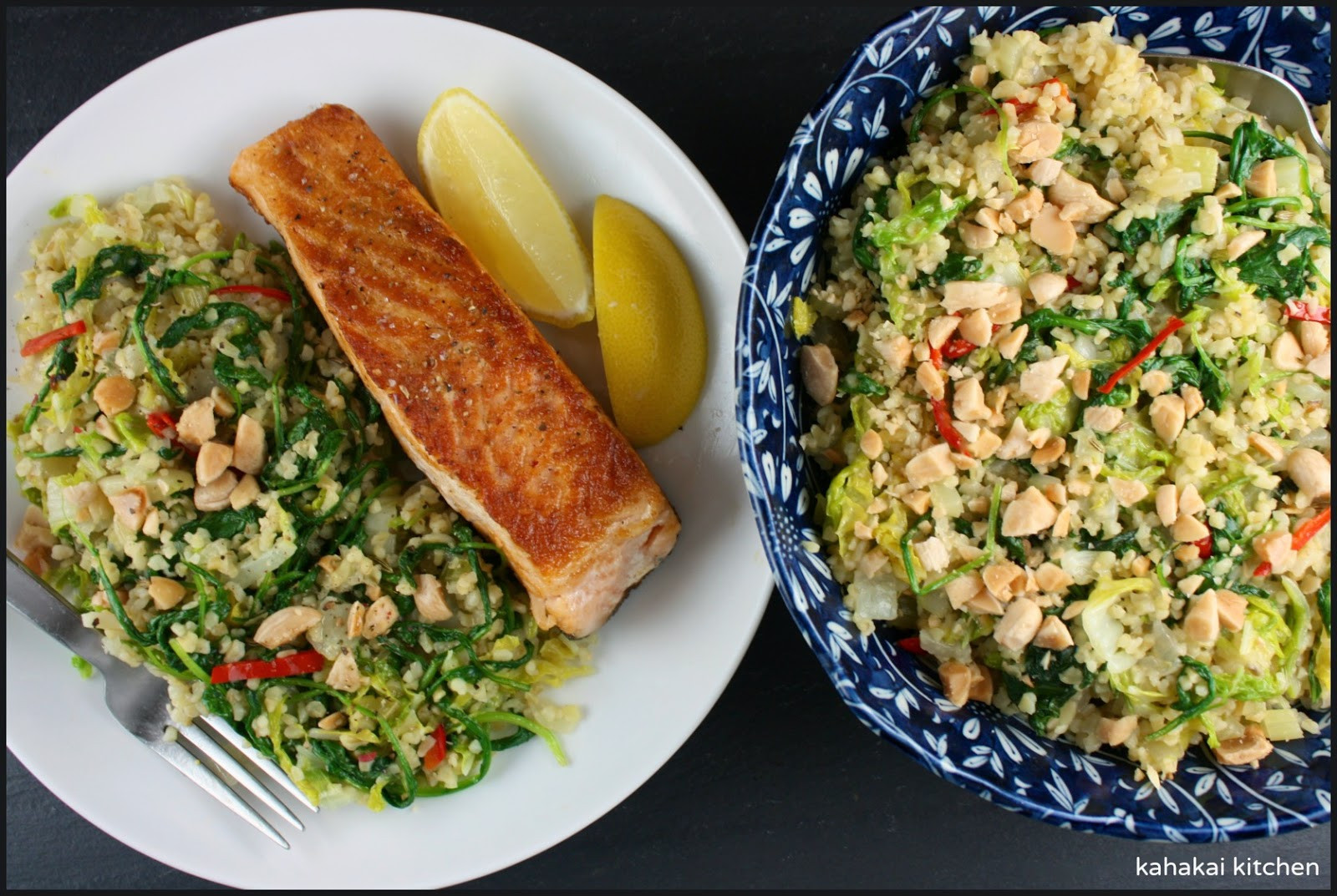 Side Dishes For Baked Salmon
 Kahakai Kitchen Freekeh with Greens Fennel and Chile A