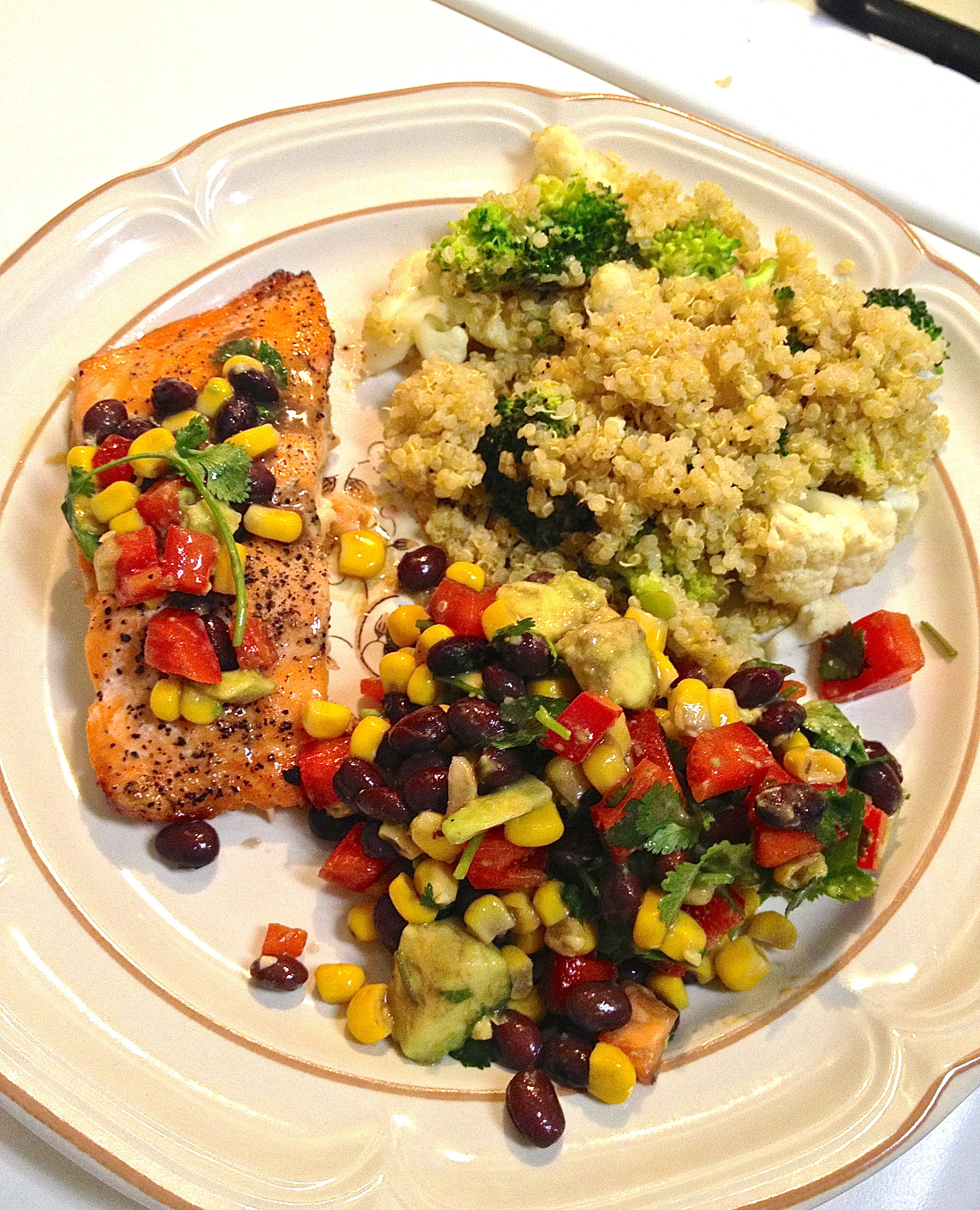 Side Dishes For Salmon
 grilled salmon with black bean and corn salsa