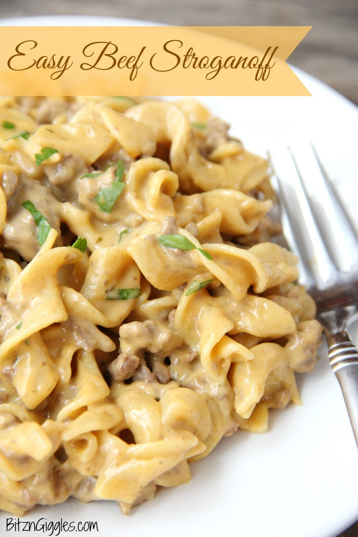 Simple Beef Stroganoff
 Easy Beef Stroganoff Bitz & Giggles