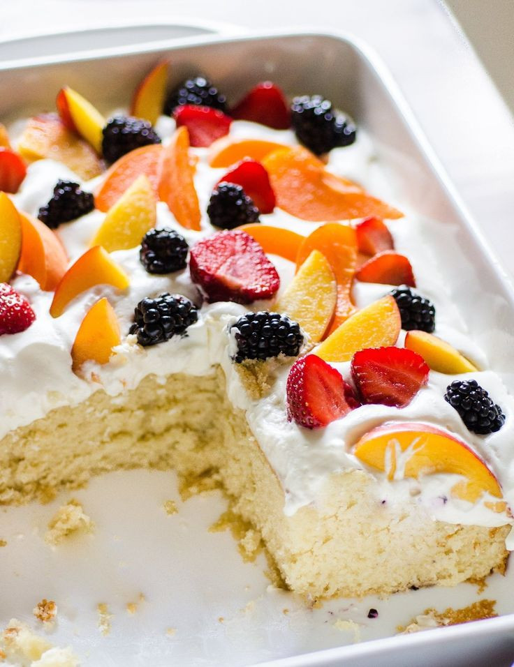 Simple Summer Desserts
 Easy Summer Cake with Fruit & Cream Recipe