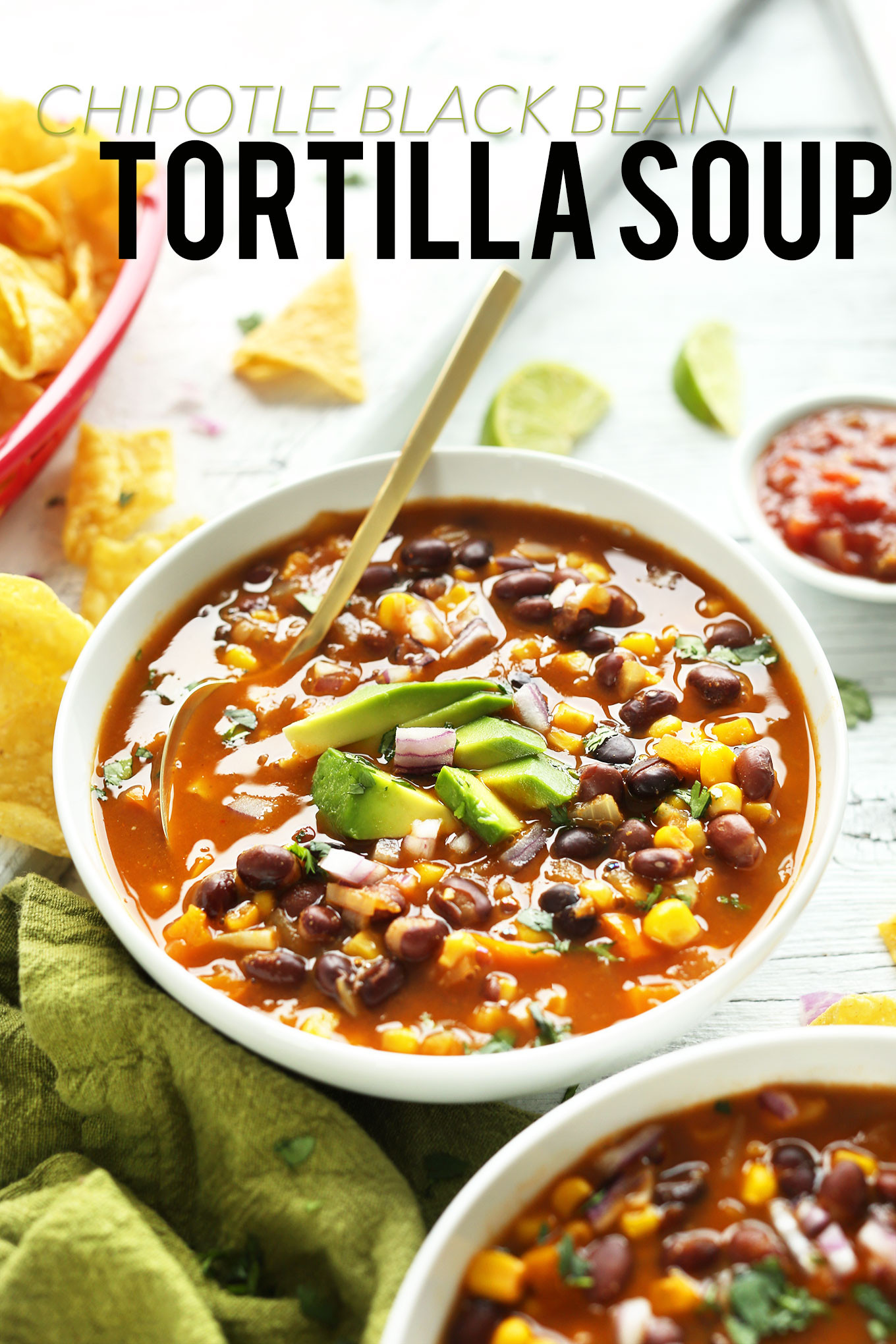 Simple Vegan Recipes
 Black Bean Tortilla Soup