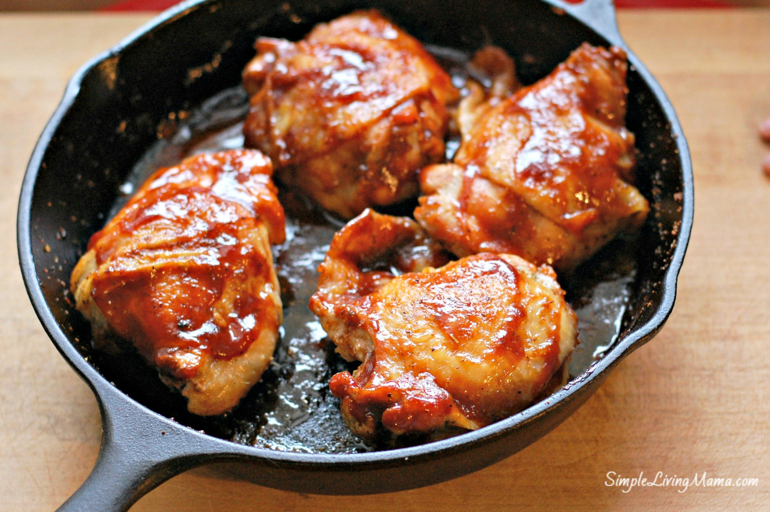 Skillet Chicken Thighs
 Skillet BBQ Chicken Thighs Simple Living Mama