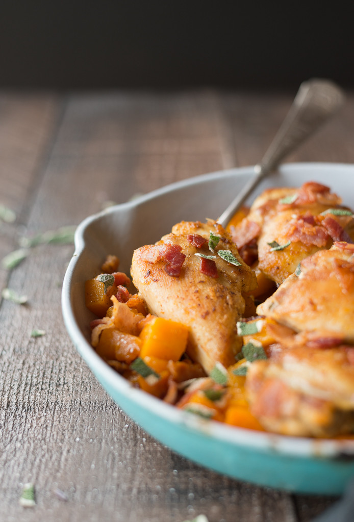 Skillet Chicken Thighs
 Easy cast iron skillet chicken recipe that will make your