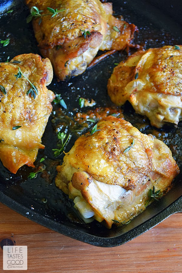 Skillet Chicken Thighs
 Pan Roasted Chicken Thighs