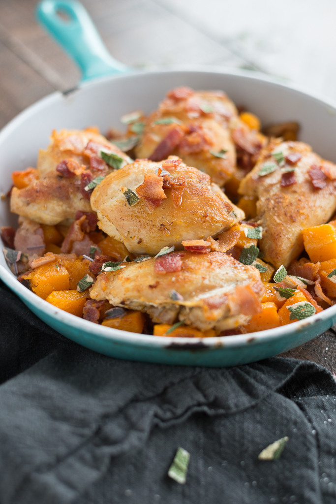 Skillet Chicken Thighs
 Easy cast iron skillet chicken recipe that will make your