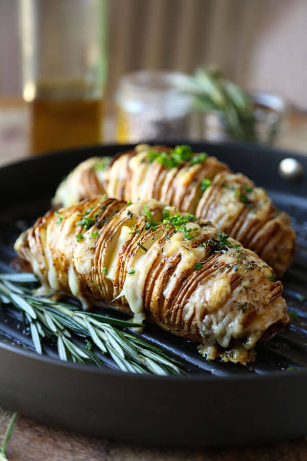 Sliced Baked Potato
 Sliced Baked Potato Hasselback With Rosemary And Gruyere