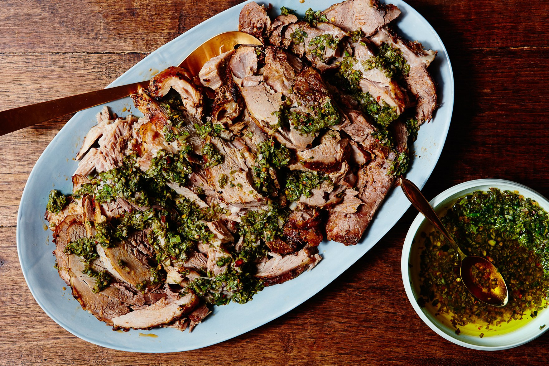 Slow Cook Pork Shoulder
 Slow Cooker Pork Shoulder with Zesty Basil Sauce recipe