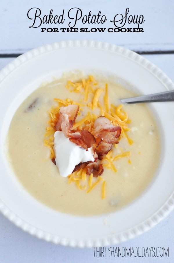 Slow Cooker Baked Potato Soup
 15 Delicious Crock Pot Meals