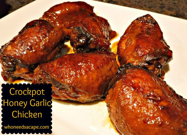 Slow Cooker Bbq Chicken Thighs Bone In
 Crockpot Honey Garlic Chicken Who Needs A Cape