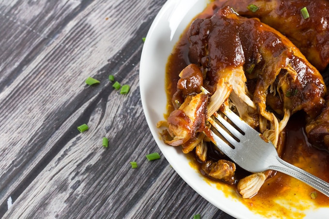 Slow Cooker Bbq Chicken Thighs Bone In
 BEST Crockpot BBQ Chicken Thighs Ever Dishing Delish