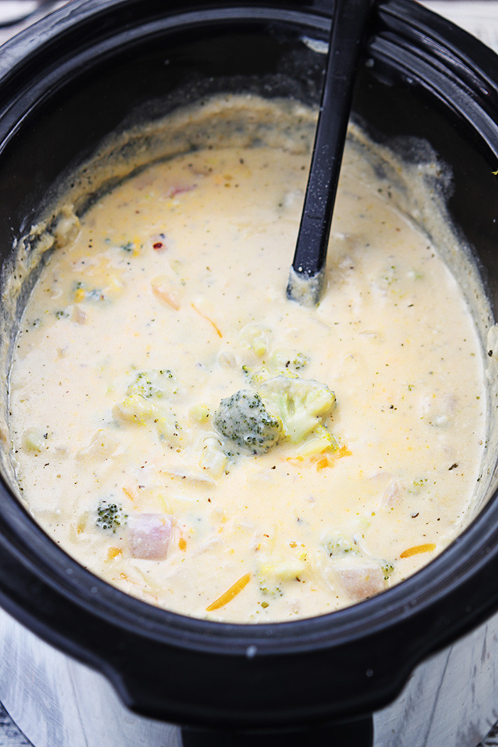 Slow Cooker Broccoli Cheddar Soup
 broccoli cheese soup velveeta slow cooker