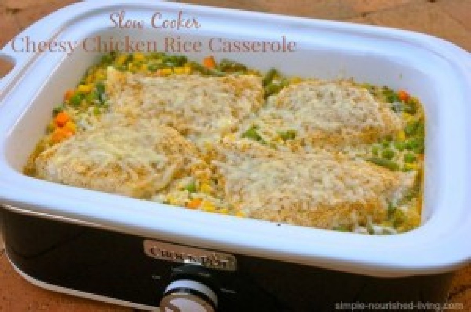 Slow Cooker Chicken And Rice Casserole
 Slow Cooker Cheesy Chicken and Rice Casserole Recipe