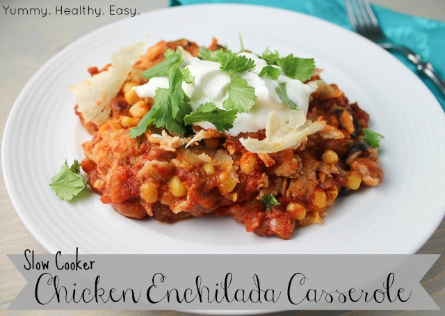 Slow Cooker Chicken Enchilada Casserole
 Slow Cooker Chicken Enchilada Casserole