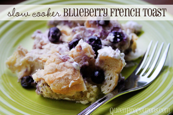 Slow Cooker French Toast
 Slow Cooker Crockpot Blueberry French Toast Breakfast