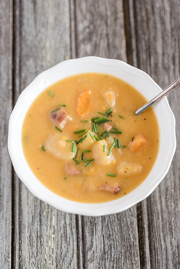 Slow Cooker Ham And Potato Soup
 Slow Cooker Loaded Potato & Ham Soup