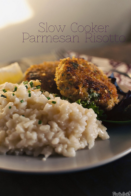 Slow Cooker Risotto
 Salmon Cakes with Slow Cooker Parmesan Risotto Pass The