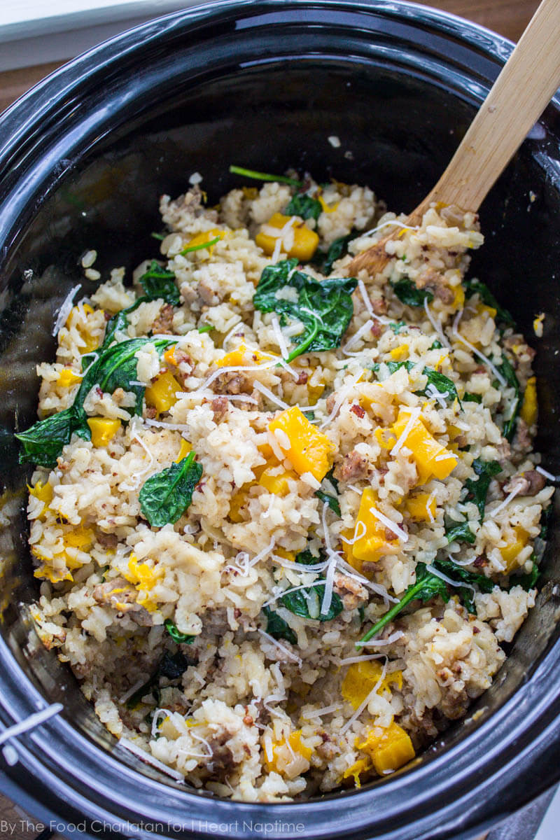 Slow Cooker Risotto
 Slow Cooker Risotto with Butternut Squash and Sausage I