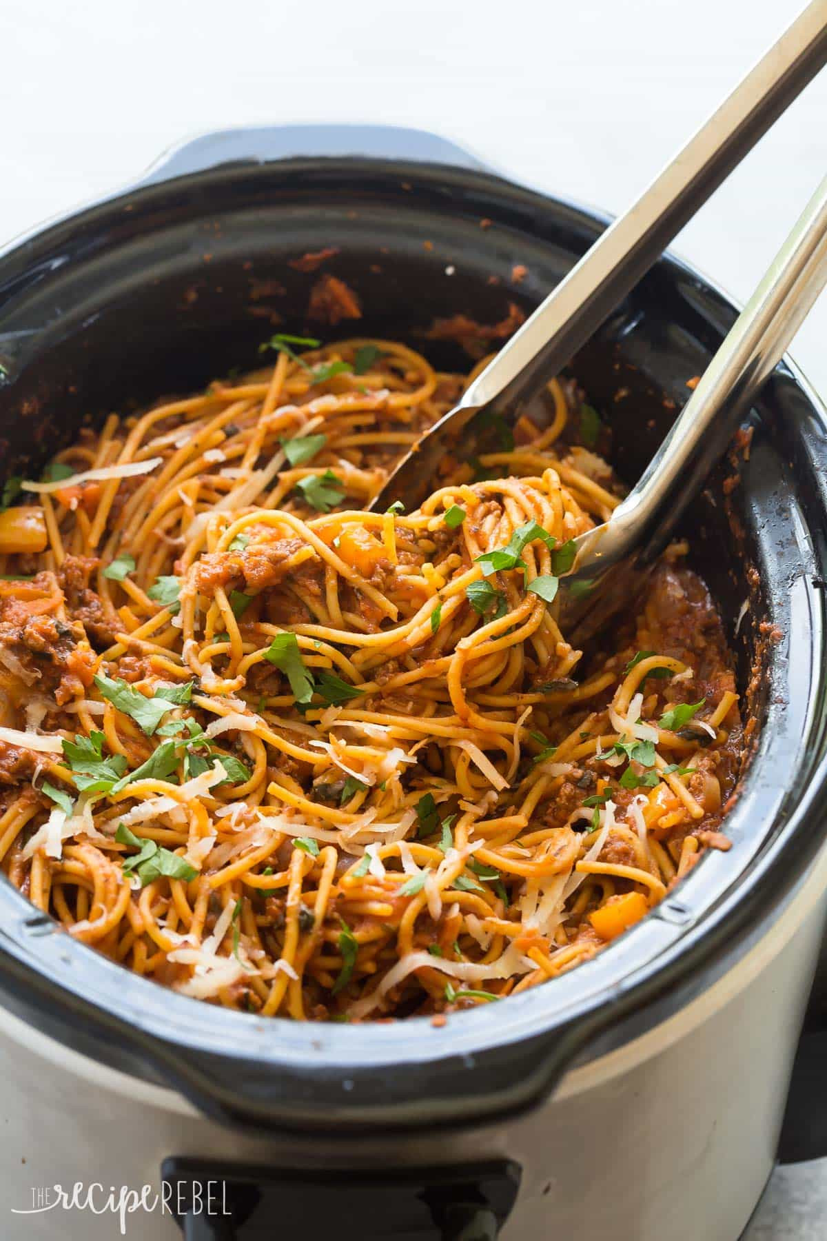 Slow Cooker Spaghetti
 Healthier Slow Cooker Spaghetti and Meat Sauce VIDEO