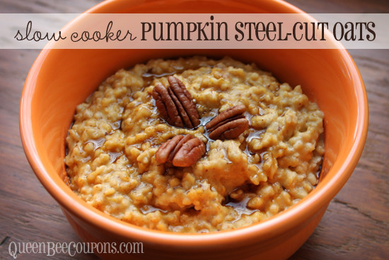 Slow Cooker Steel Cut Oats
 Slow Cooker Breakfast Overnight Pumpkin Pie Steel Cut Oats