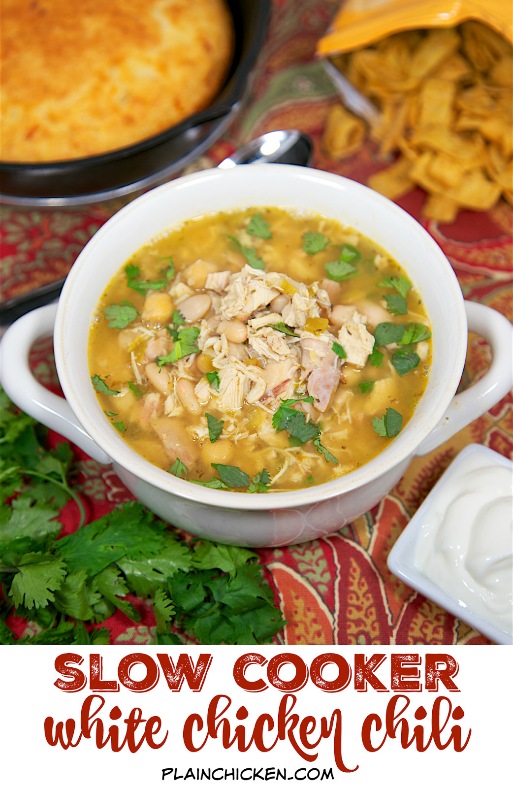 Slow Cooker White Chicken Chili
 Slow Cooker White Chicken Chili Plain Chicken