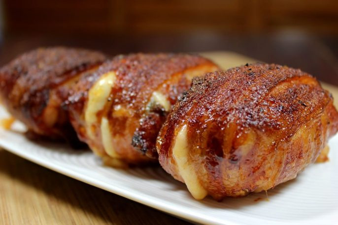 Smoked Boneless Chicken Thighs
 smoked bacon wrapped boneless chicken thighs