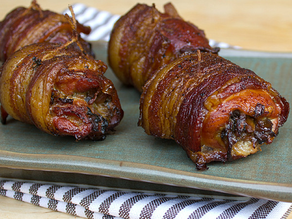 Smoked Boneless Chicken Thighs
 Smoked Chicken Thighs Wrapped in Bacon with Mushroom Stuffing