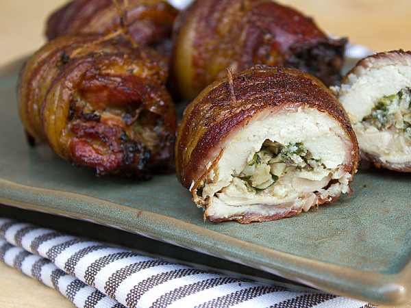 Smoked Chicken Thighs
 Smoked Chicken Thighs Wrapped in Bacon with Mushroom Stuffing