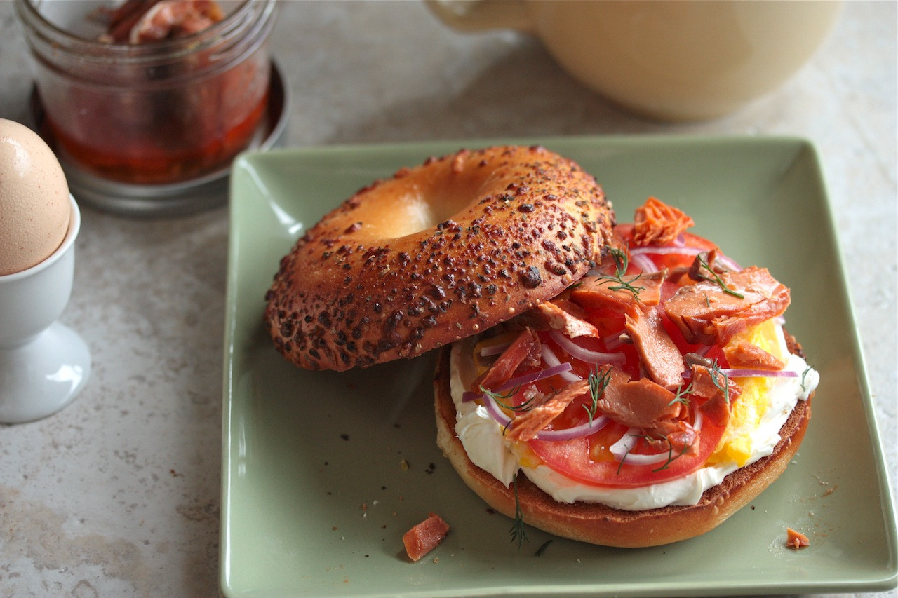 Smoked Salmon Bagel
 Smoked Salmon Breakfast Bagel Country Cleaver