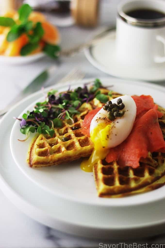 Smoked Salmon Brunch Recipes
 Sweet Potato Waffles Duck Eggs and Smoked Salmon Savor