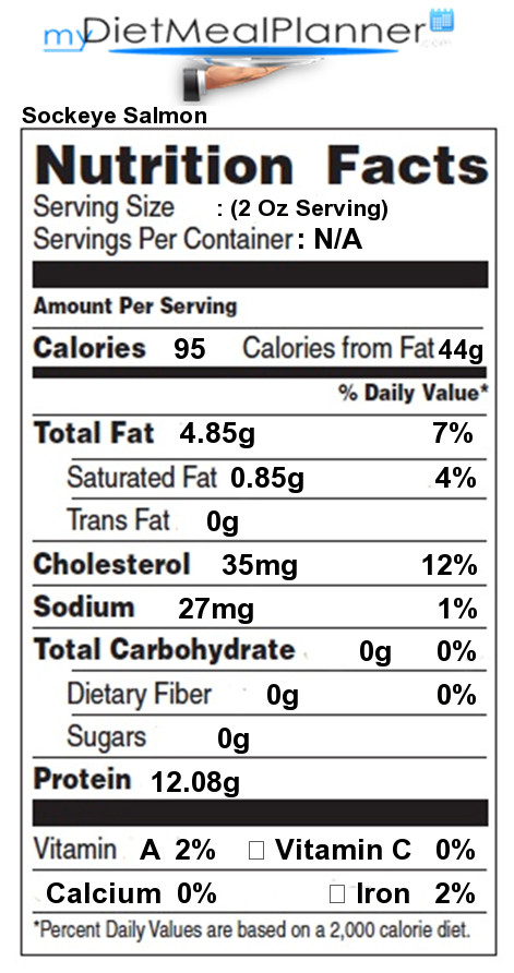 Smoked Salmon Calories
 Fiber in Sockeye Salmon Nutrition Facts for Sockeye Salmon