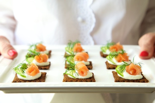 Smoked Salmon Canapes
 Goat Cheese Mousse and Smoked Salmon Canapés