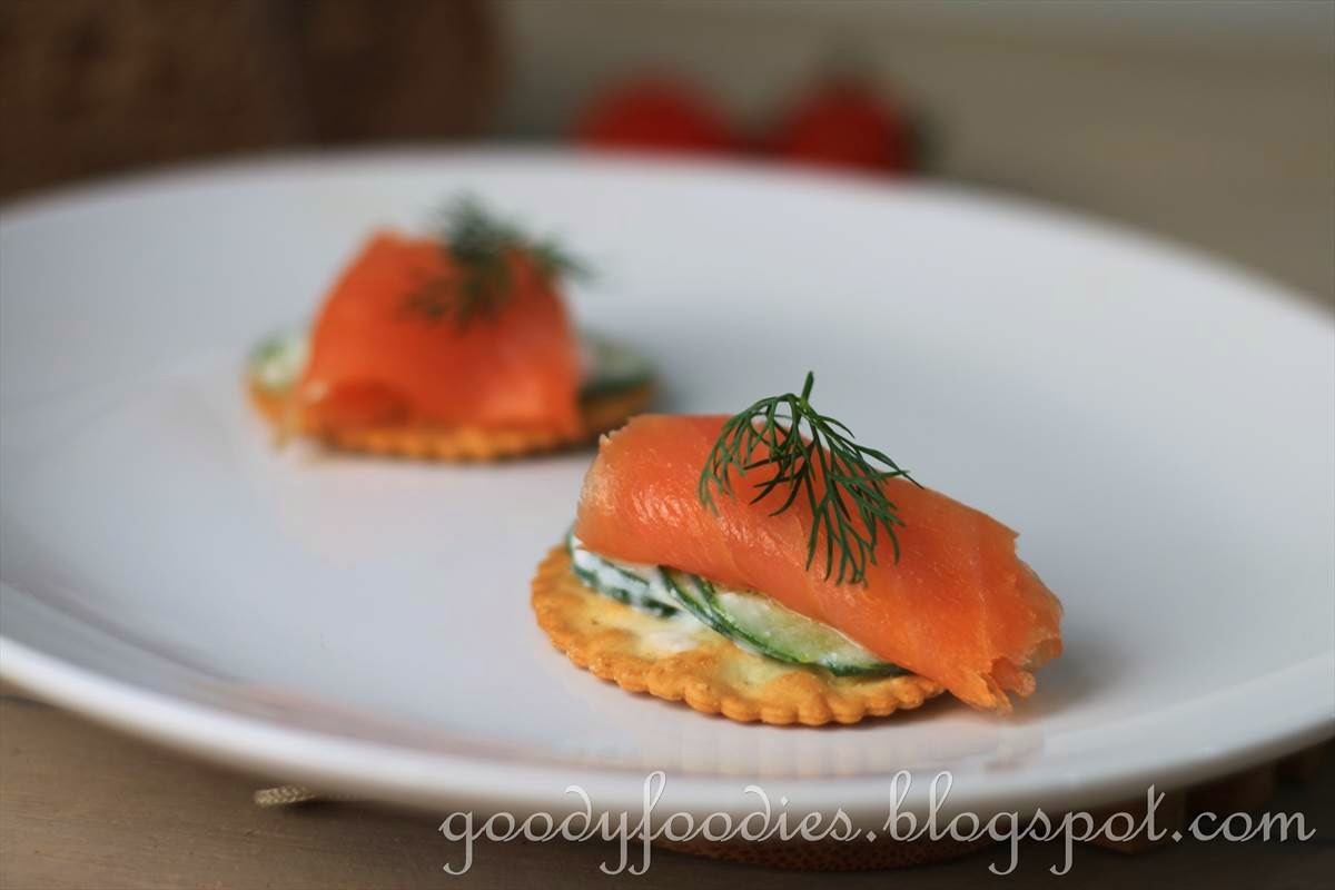 Smoked Salmon Canapes
 GoodyFoo s Recipe Smoked Salmon and Yogurt Cucumber