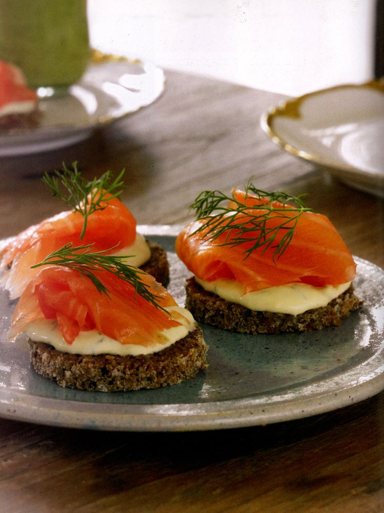 Smoked Salmon Canapes
 Smoked Salmon Canapés with Dijon Crème Fraiche Recipe