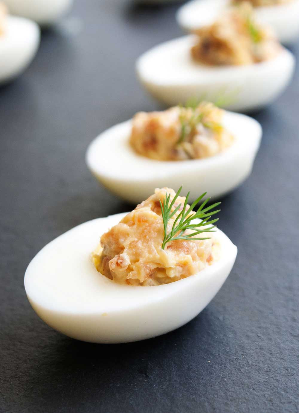 Smoked Salmon Deviled Eggs
 Smoked Salmon Devilled Eggs