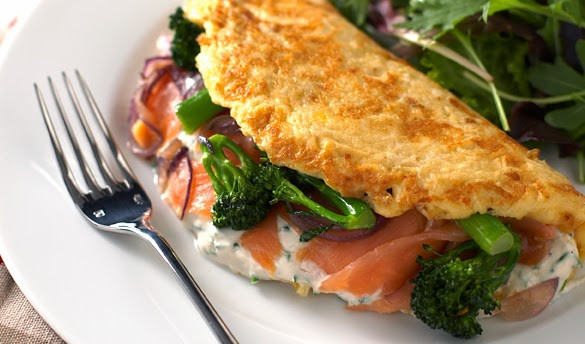 Smoked Salmon Omelette
 The Low Carb Diabetic Broccoli and Smoked Salmon Omelette