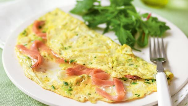 Smoked Salmon Omelette
 BBC Food Recipes Herby smoked salmon omelette