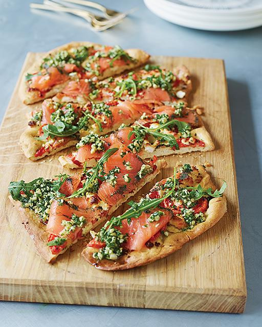 Smoked Salmon Pizza
 Norwegian Pizza with Smoked Salmon Goat Cheese & Herb