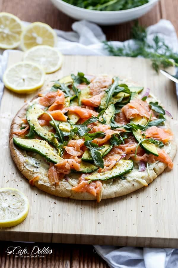 Smoked Salmon Pizza
 Smoked Salmon and Avocado Pizza