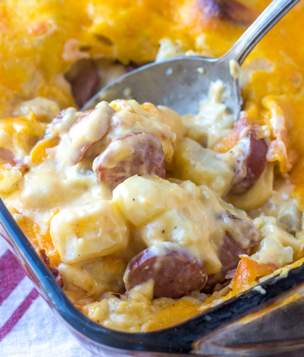 Smoked Sausage And Potato Bake
 Cheesy Potato & Smoked Sausage Casserole 4 Sons R Us