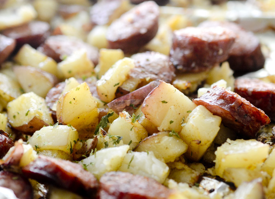 Smoked Sausage And Potato Bake
 Oven Roasted Smoked Sausage and Potatoes – Recipe Diaries