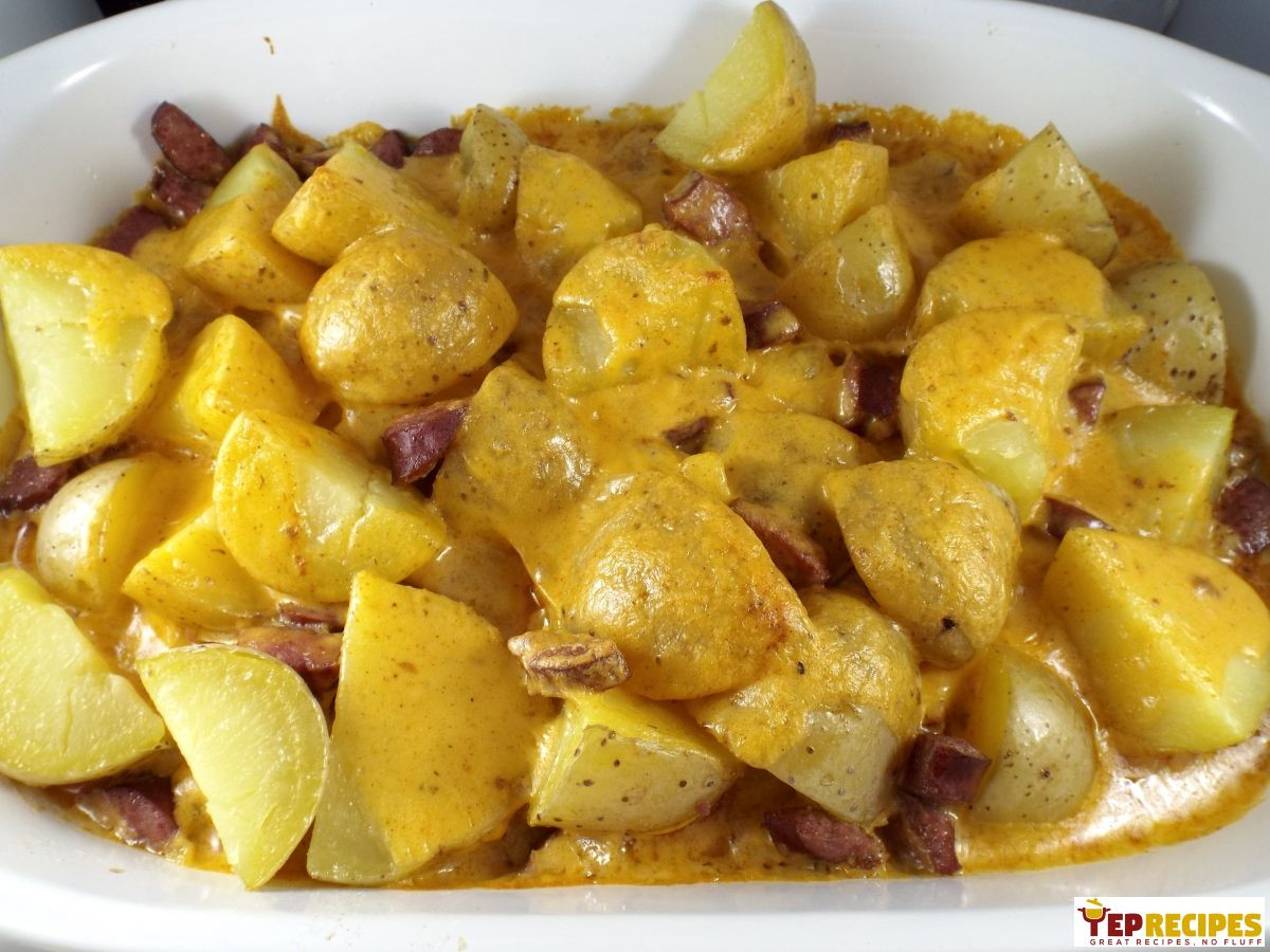 Smoked Sausage And Potato Bake
 Cajun Cheesy Smoked Sausage and Potato Bake