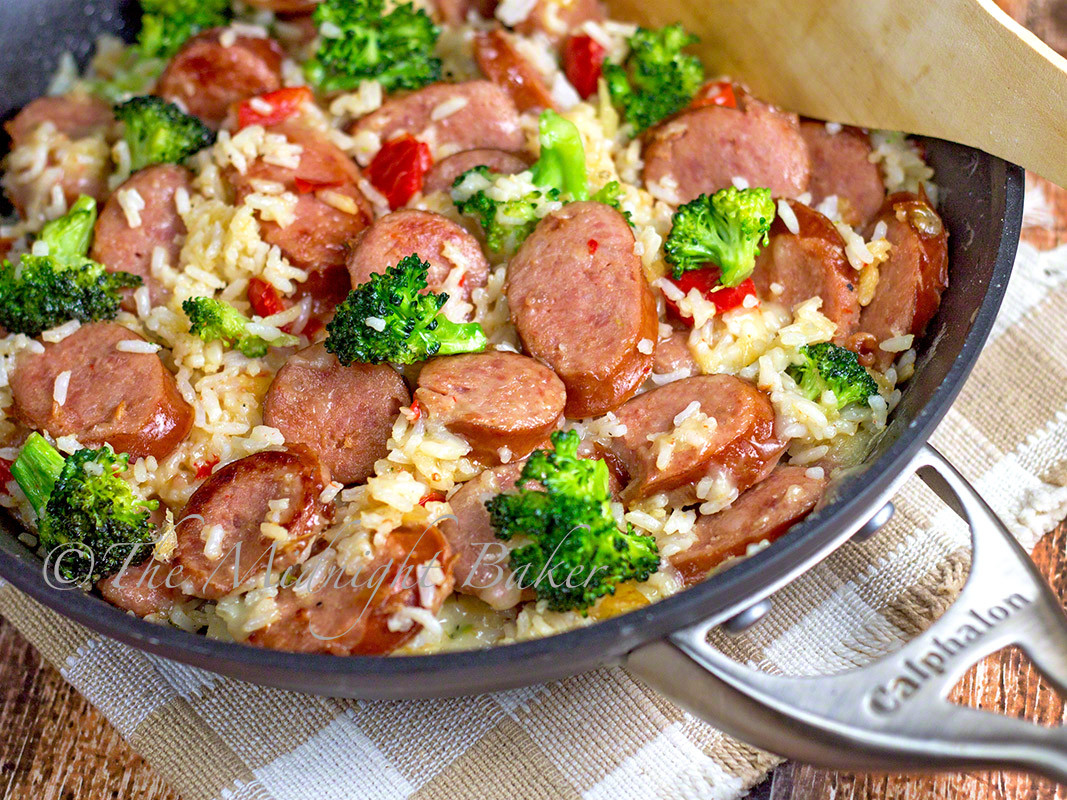 Smoked Sausage Recipes For Dinner
 Smoked Sausage & Cheesy Rice The Midnight Baker