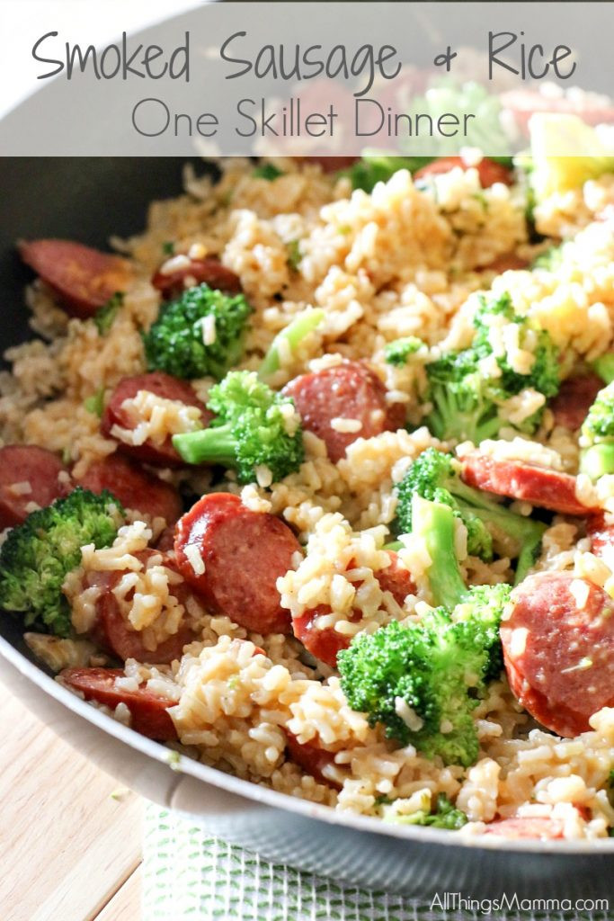 Smoked Sausage Recipes For Dinner
 Sausage & Rice e Skillet Meal All Things Mamma