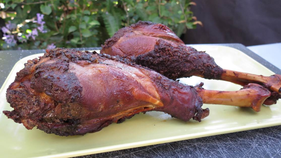 Smoked Turkey Legs
 Smoked Turkey Legs with Carolina Reapers