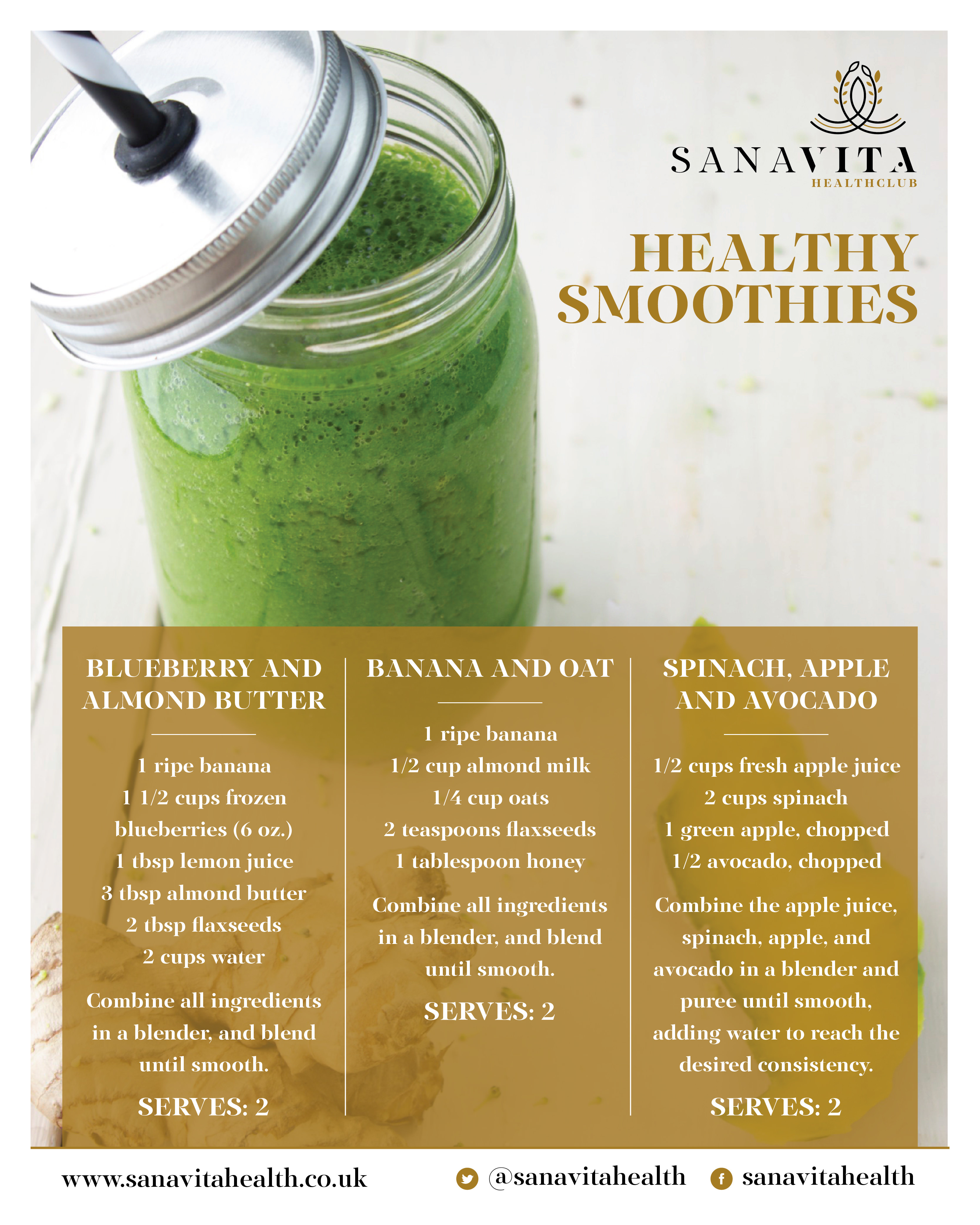 Smoothie Recipes Healthy
 Sana Vita Health Club