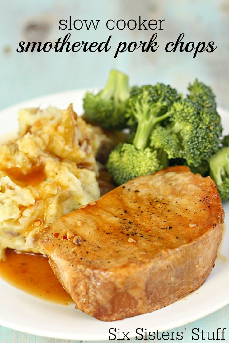 Smothered Pork Chops Slow Cooker
 Slow Cooker San Francisco Pork Chops on SixSistersStuff