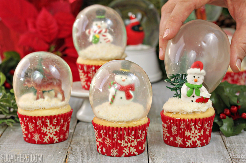 Snow Globe Cupcakes
 Snow Globe Cupcakes with Gelatin Bubbles SugarHero