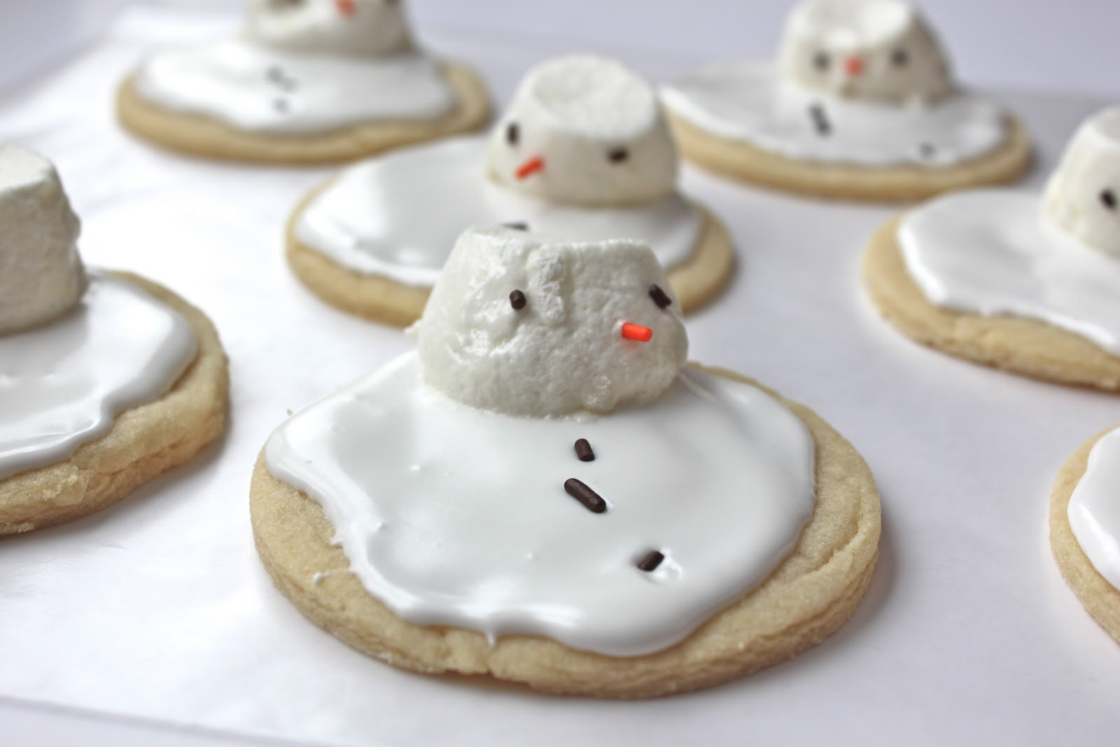 Snowman Sugar Cookies
 Christmas Traditions Melted Snowman Sugar Cookies and